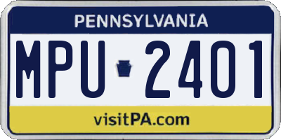 PA license plate MPU2401