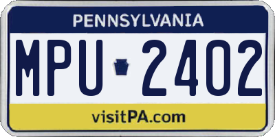 PA license plate MPU2402
