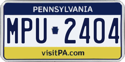 PA license plate MPU2404