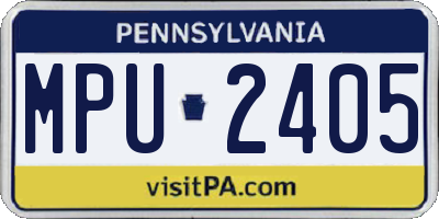 PA license plate MPU2405