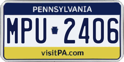 PA license plate MPU2406