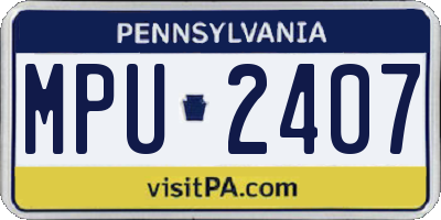 PA license plate MPU2407