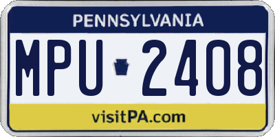 PA license plate MPU2408