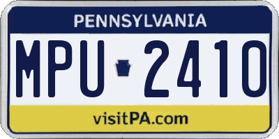 PA license plate MPU2410