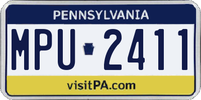 PA license plate MPU2411