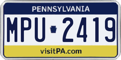 PA license plate MPU2419