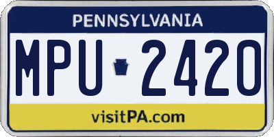 PA license plate MPU2420