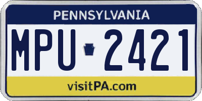 PA license plate MPU2421