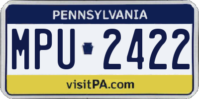 PA license plate MPU2422