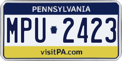 PA license plate MPU2423