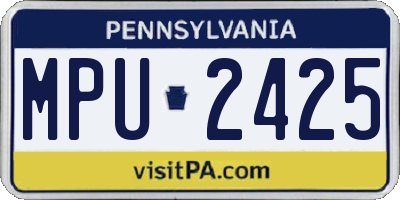 PA license plate MPU2425