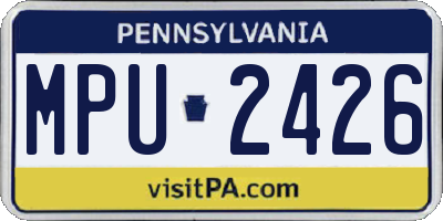 PA license plate MPU2426