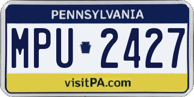 PA license plate MPU2427