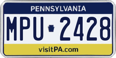 PA license plate MPU2428
