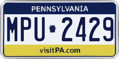PA license plate MPU2429