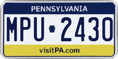 PA license plate MPU2430