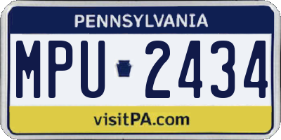 PA license plate MPU2434