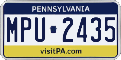 PA license plate MPU2435