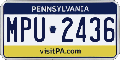 PA license plate MPU2436
