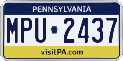 PA license plate MPU2437
