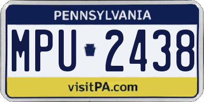 PA license plate MPU2438