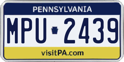 PA license plate MPU2439