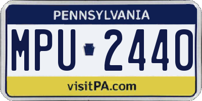 PA license plate MPU2440