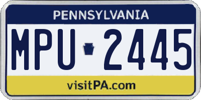 PA license plate MPU2445