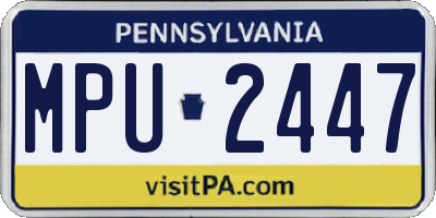 PA license plate MPU2447