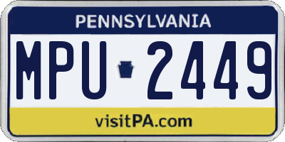 PA license plate MPU2449