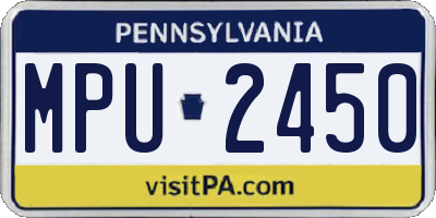 PA license plate MPU2450
