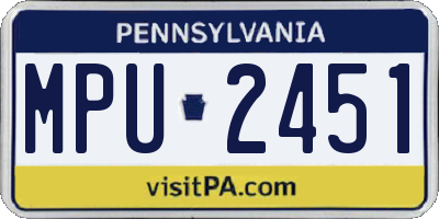 PA license plate MPU2451