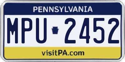 PA license plate MPU2452