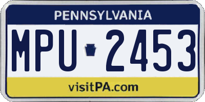 PA license plate MPU2453