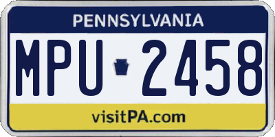 PA license plate MPU2458