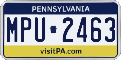 PA license plate MPU2463