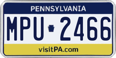 PA license plate MPU2466