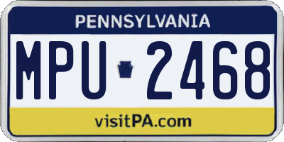 PA license plate MPU2468