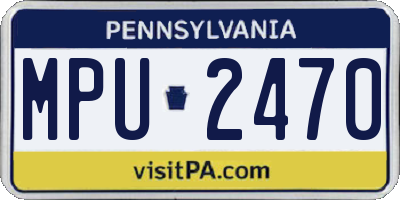 PA license plate MPU2470