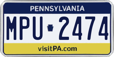 PA license plate MPU2474