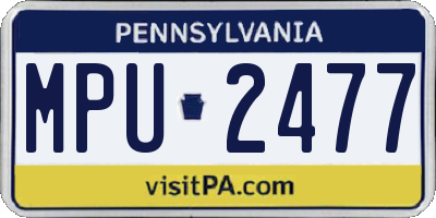 PA license plate MPU2477