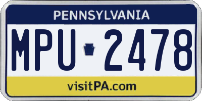 PA license plate MPU2478