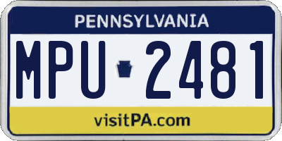 PA license plate MPU2481