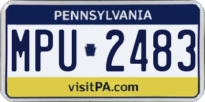 PA license plate MPU2483