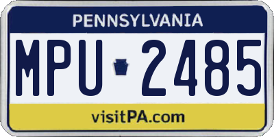 PA license plate MPU2485
