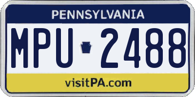 PA license plate MPU2488