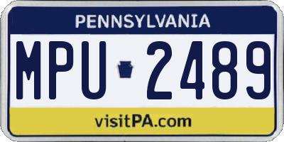 PA license plate MPU2489