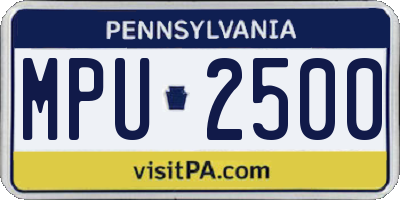 PA license plate MPU2500