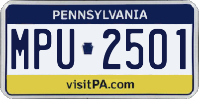 PA license plate MPU2501