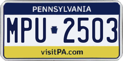 PA license plate MPU2503